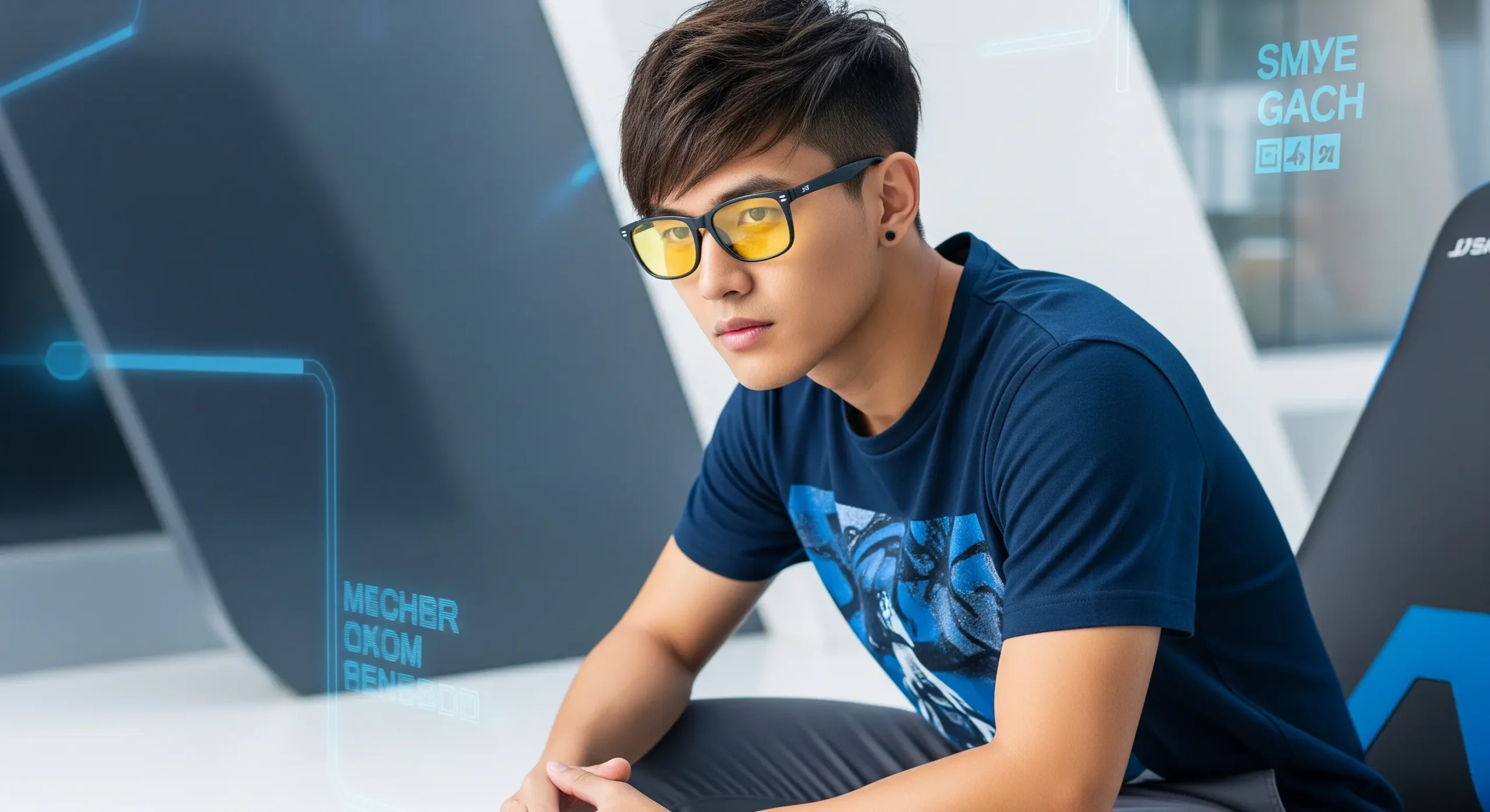 یک پسر جوان خوشتیپ با عینک آفتابی